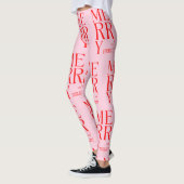 2025 Modern Merry and Bright Red Pink Christmas Leggings (Links)