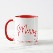 2025 Modern Merry and Bright Red Pink Christmas Tasse (Links)