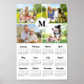 2025 Moderne Familie 4 FotoCollage Custom Calendar Poster (Vorne)