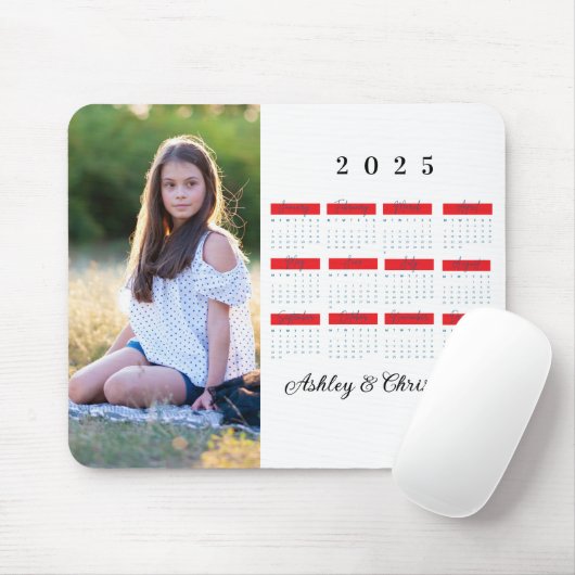 2025 Moderne Familie 4 FotoCollage Custom Mousepad (Mit Mouse)