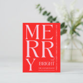 2025 Moderne frohe und helle Rosa Weihnachten (Stehend Vorderseite)