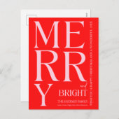 2025 Moderne frohe und helle Rosa Weihnachten (Vorne/Hinten)