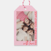 2025 Moderne frohe und helle Rosa Weihnachten Geschenkanhänger (Rückseite)