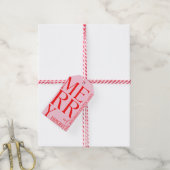 2025 Moderne frohe und helle Rosa Weihnachten Geschenkanhänger (Mit Garn)