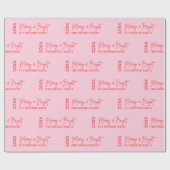 2025 Moderne frohe und helle Rosa Weihnachten Geschenkpapier (Flach)