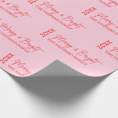 2025 Moderne frohe und helle Rosa Weihnachten Geschenkpapier (Ecke)
