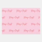 2025 Moderne frohe und helle Rosa Weihnachten Geschenkpapier Set (Vorderseite 2)