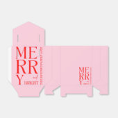 2025 Moderne frohe und helle Rosa Weihnachten Geschenkschachtel (Ungefaltet)