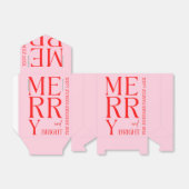 2025 Moderne frohe und helle Rosa Weihnachten Geschenkschachtel (Ungefaltet)