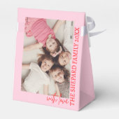 2025 Moderne frohe und helle Rosa Weihnachten Geschenkschachtel (Rückseite)