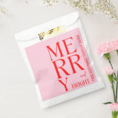 2025 Moderne frohe und helle Rosa Weihnachten Geschenktütchen (Versiegelt)