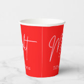 2025 Moderne frohe und helle Rosa Weihnachten Pappbecher (Rechts)