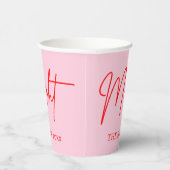 2025 Moderne frohe und helle Rosa Weihnachten Pappbecher (Rechts)