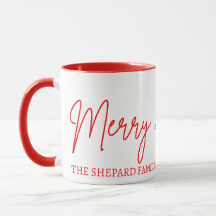 2025 Moderne Frohe und Helle Rote Rosa Weihnachten Tasse