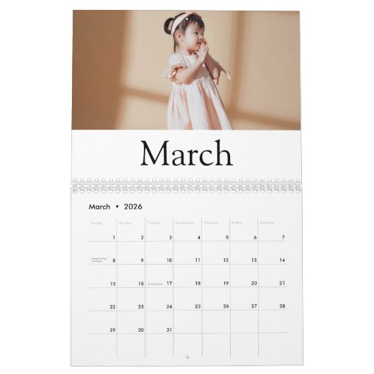 2025 Moderne Script Typografie Minimal Multi Foto Kalender (Mär 2026)