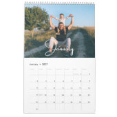 2025 Moderne Script Typografie Minimal Multi Foto Kalender (Jan 2027)