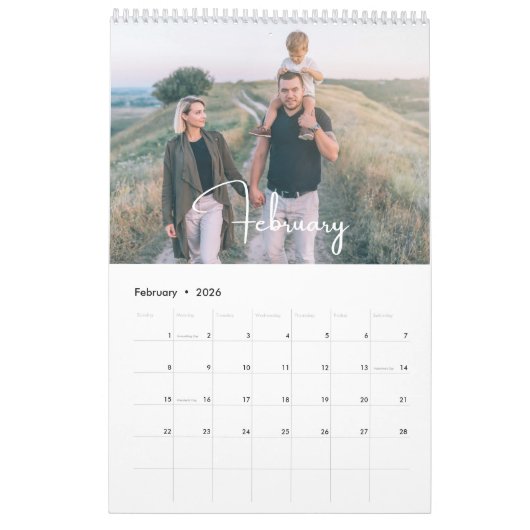 2025 Moderne Script Typografie Minimal Multi Foto Kalender (Feb 2026)