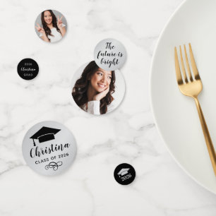 2025 Moderne Silver Custom Foto Graduation Party Konfetti