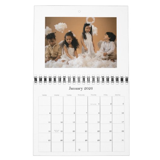 2025 Moderner Black Beige American Monthly Planer Kalender (Jan 2026)