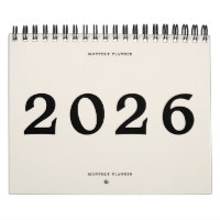 2025 Moderner Black Beige American Monthly Planer