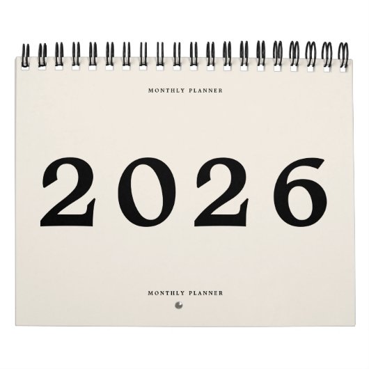 2025 Moderner Black Beige American Monthly Planer Kalender (Titelbild)