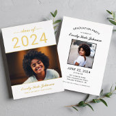 2025 Moderner Elegant Gold Foto Abschluss Folieneinladung