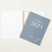 2025 Moderner Girly Dusty Blue Monogram Name Plann Planer (Anzeige)