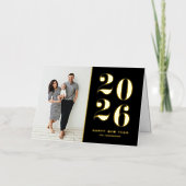 2025 Modernes, kühne Typografie Schwarzes Neujahrs (Vorderseite)