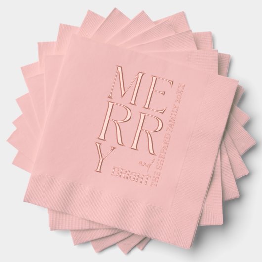 2025 Modernes Skript Merry und Helle Weihnachten W Servietten Mit Folie (Insitu (Gestapelt))