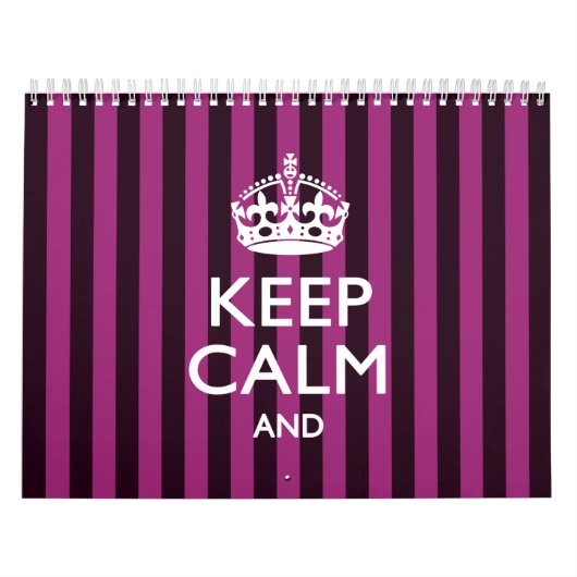 2025 Monatlicher BEHALT CALM Fuchsia Stripes your Kalender (Titelbild)