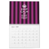 2025 Monatlicher BEHALT CALM Fuchsia Stripes your Kalender (Mär 2027)