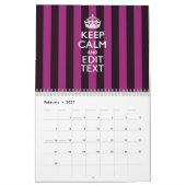 2025 Monatlicher BEHALT CALM Fuchsia Stripes your Kalender (Feb 2027)