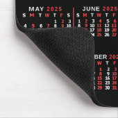 2025 Monatlicher Kalender Custom Black Red White Mousepad (Ecke)