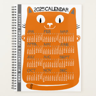 2025 Monatlicher Kalender Mittelalterliche Orangen Planer