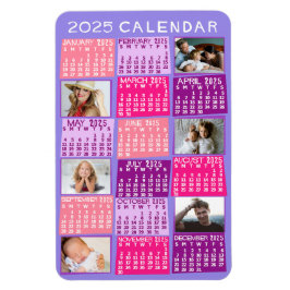 2025 Monatlicher Kalender Niedliche Mod FotoCollag Magnet