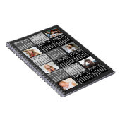 2025 Monatlicher Kalender Schwarz Mod 6 FotoCollag Notizblock (Rechte Seite)