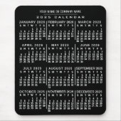 2025 Monatlicher Kalender Schwarz-weißer Individue Mousepad (Vorne)