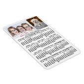 2025 Monatlicher Kalender weiß | Fotovorlage Magnet (Rechte Seite)