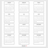 2025 Monatlicher klarer Kalender Transparenter Pla Aufkleber (Blatt)