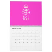 2025 Monatlicher rosa BEHALT CALM und Text Kalender (Feb 2026)
