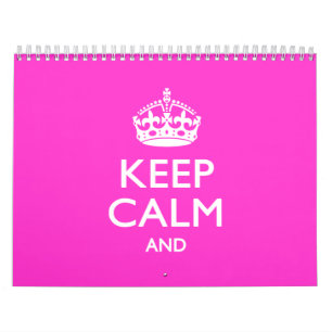 2025 Monatlicher rosa BEHALT CALM und Text Kalender