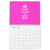 2025 Monatlicher rosa BEHALT CALM und Text Kalender (Feb 2027)