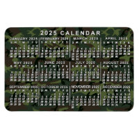 2025 Monatskalender Camouflage Camouflage Grün