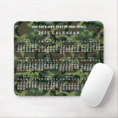 2025 Monatskalender Camouflage Camouflage Grün Mousepad (Mit Mouse)