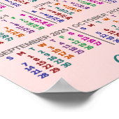 2025 Monatskalender Farbiges Foto 3 Poster (Ecke)