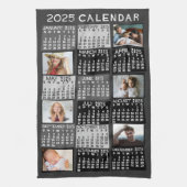 2025 Monatskalender FotoCollage Mod Black Geschirrtuch (Vertikal)