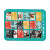 2025 Monatskalender FotoCollage Modern Magnet (Horizontal)