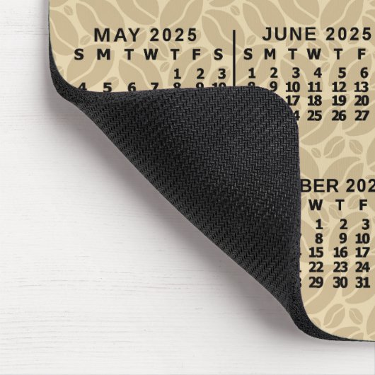 2025 Monatskalender Kaffeebohnen nach Maß Mousepad (Ecke)