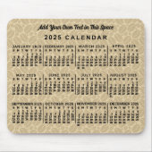 2025 Monatskalender Kaffeebohnen nach Maß Mousepad (Vorne)