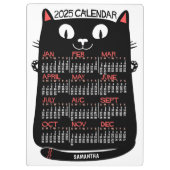 2025 Monatskalender Mittelalterliche Schwarze Katz Klemmbrett (Rückseite)